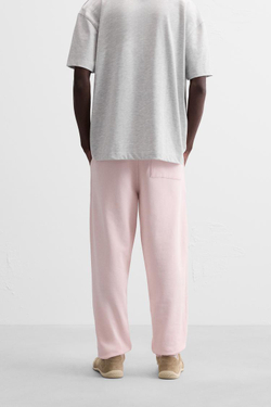 ZARA БАЗОВЫЕ БРЮКИ-ДЖОГГЕРЫ, СВЕТЛО-РОЗОВЫЙ
