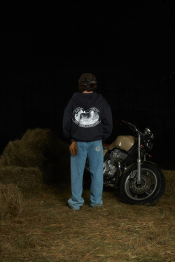 Худи Called a Garment Stamp Heavy Cotton Zip Hoodie "Charcoal Blue"