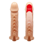 Телесная удлиняющая насадка Penis Sleeve Emmitt - 17 см. (Цвет: телесный)