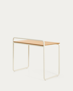 Tinn Письменный стол из ясеневого шпона с бежевой металлической конструкцией, 75 x 45,5