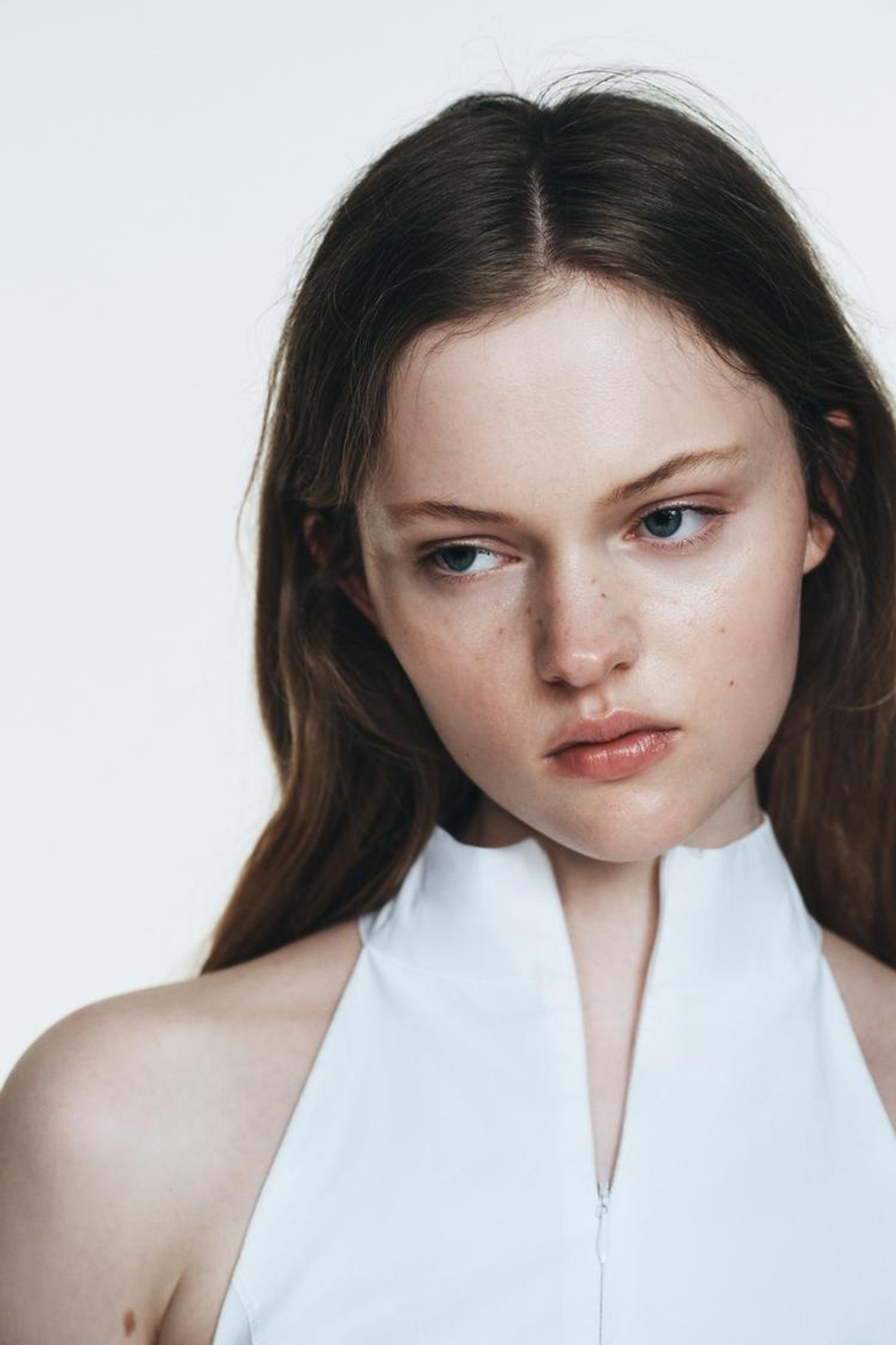 ZARA ПЛАТЬЕ МИДИ ХАЛТЕР ГОДЕ, БЕЛЫЙ