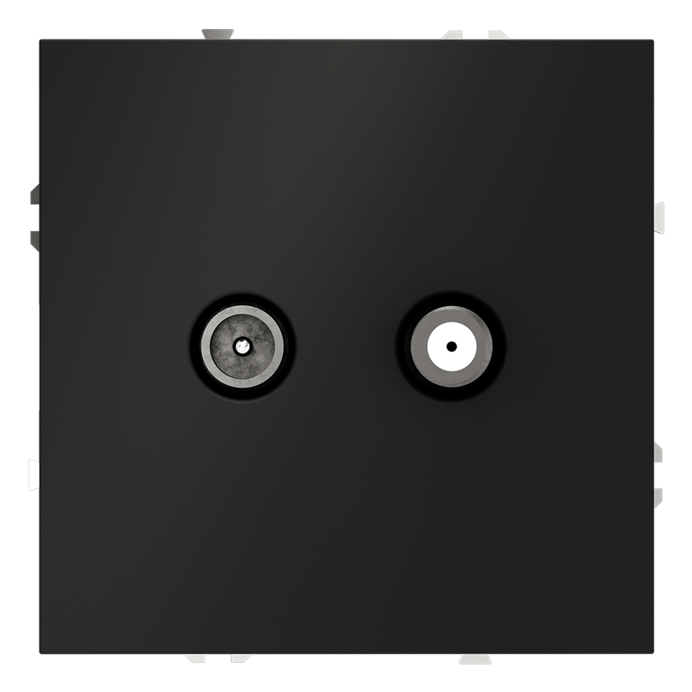 Розетка телевизионная встраиваемая VOLTUM S70 оконечная TV+SAT, (черный матовый)