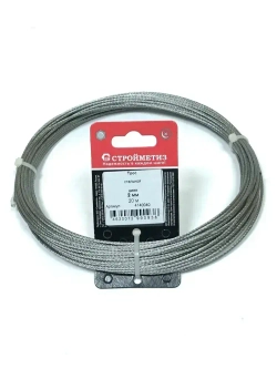 Трос Стройметиз стальной 2 мм, DIN 3055, цинк, 5м