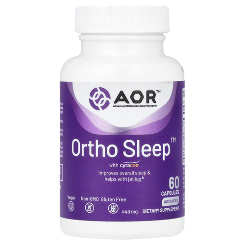 Advanced Orthomolecular Research AOR, Ortho Sleep с Cyracos, 443 мг, 60 капсул (221 мг в 1 капсуле)