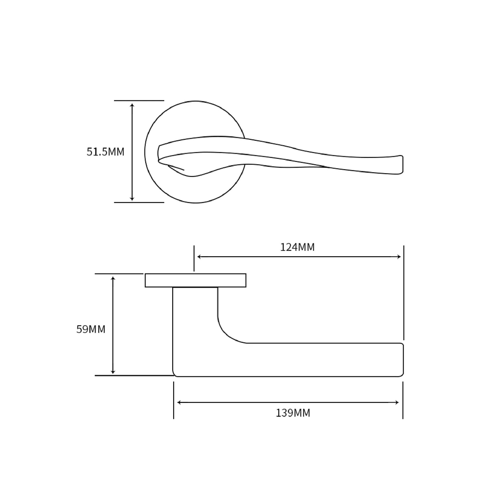 Ручка для межкомнатных дверей ADDEN BAU LYRE S-489 GRAPHITE (цвет ГРАФИТ) комплект на дверь