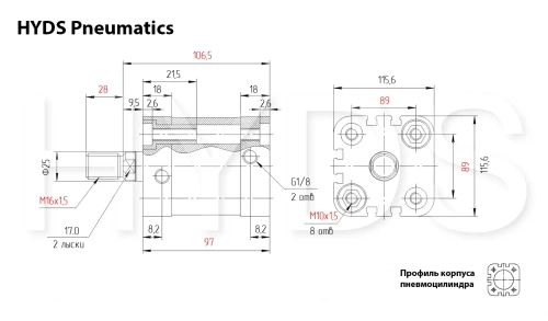 ADN-100-30-A-P-A Пневмоцилиндр