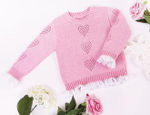 Джемпер "PROVANS" Сердца (134, розовый) 1718