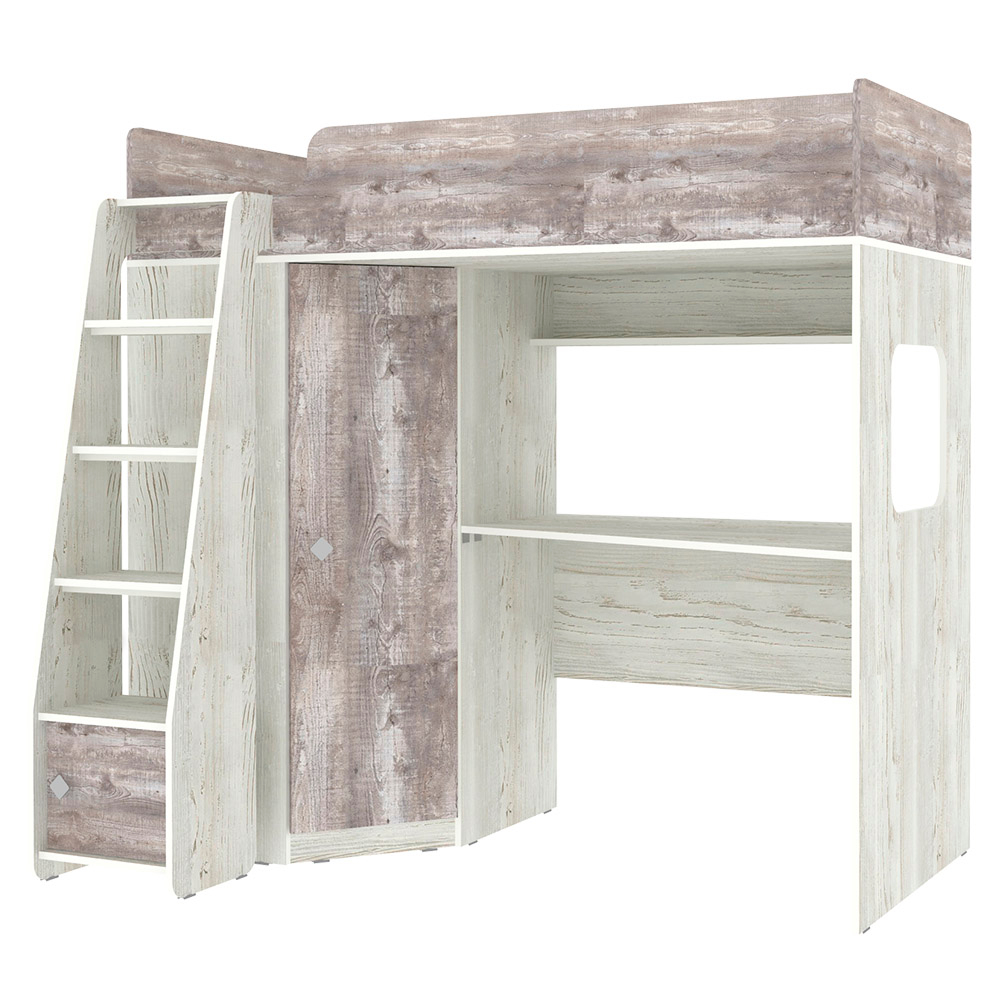 Кровать-чердак КарИВи Л-В603.1 75x175 Винтерберг Бетон