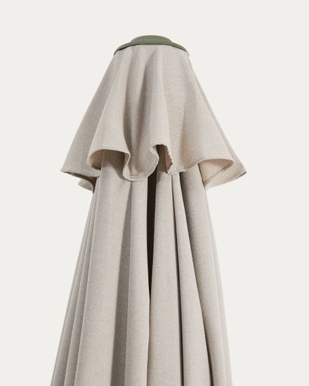 Бежевый зонт Milna с зеленой стальной конструкцией, диаметр 300 см