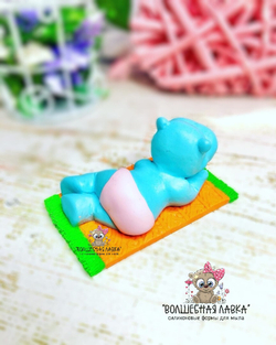 Силиконовая форма Бегемотик на полотенце