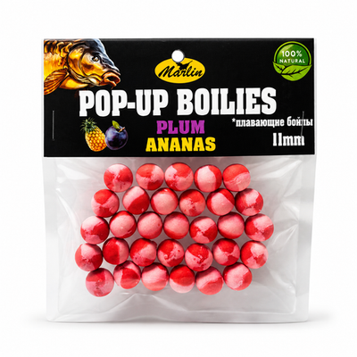 Бойлы Насадочные Плавающие "POP-UPS" в пакете №11 (20гр). Слива/Ананас
