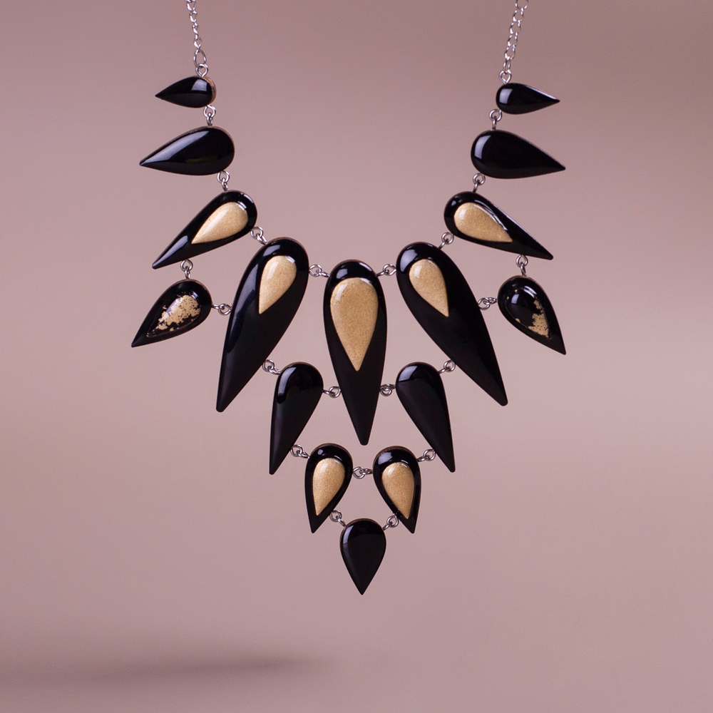 Колье Объёмное - Чёрное Золото