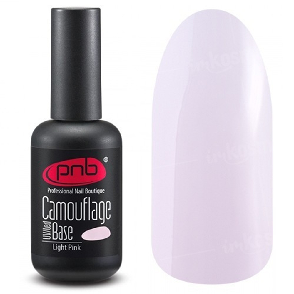 База камуфлирующая каучуковая PNB светло-розовая 8 мл УФ/ЛЕД/Camouflage Base PNB Light Pink 8 ml
