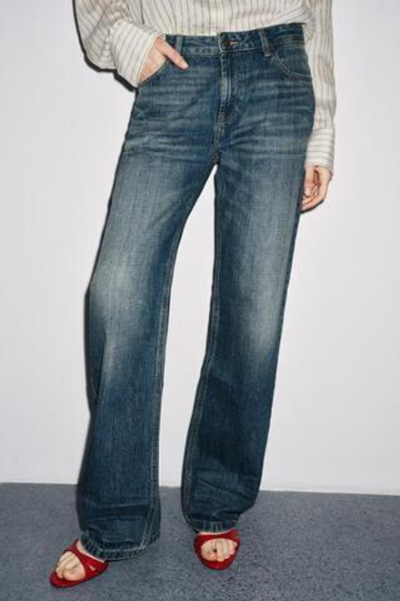 ZARA ДЖИНСЫ BOOTCUT С НИЗКОЙ ПОСАДКОЙ — ZW COLLECTION, СИНИЙ
