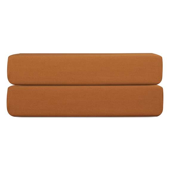 Простыня на резинке из сатина из коллекции meditation, caramel, 180х200х30 см