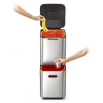 Контейнер для мусора с двумя баками Totem Compact 40 л нержавеющая сталь, Joseph Joseph