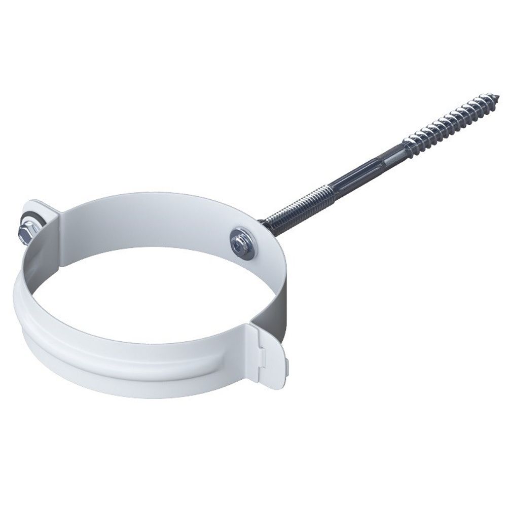 Хомут трубы металлический Альта-Профиль Элит Белый 95 мм