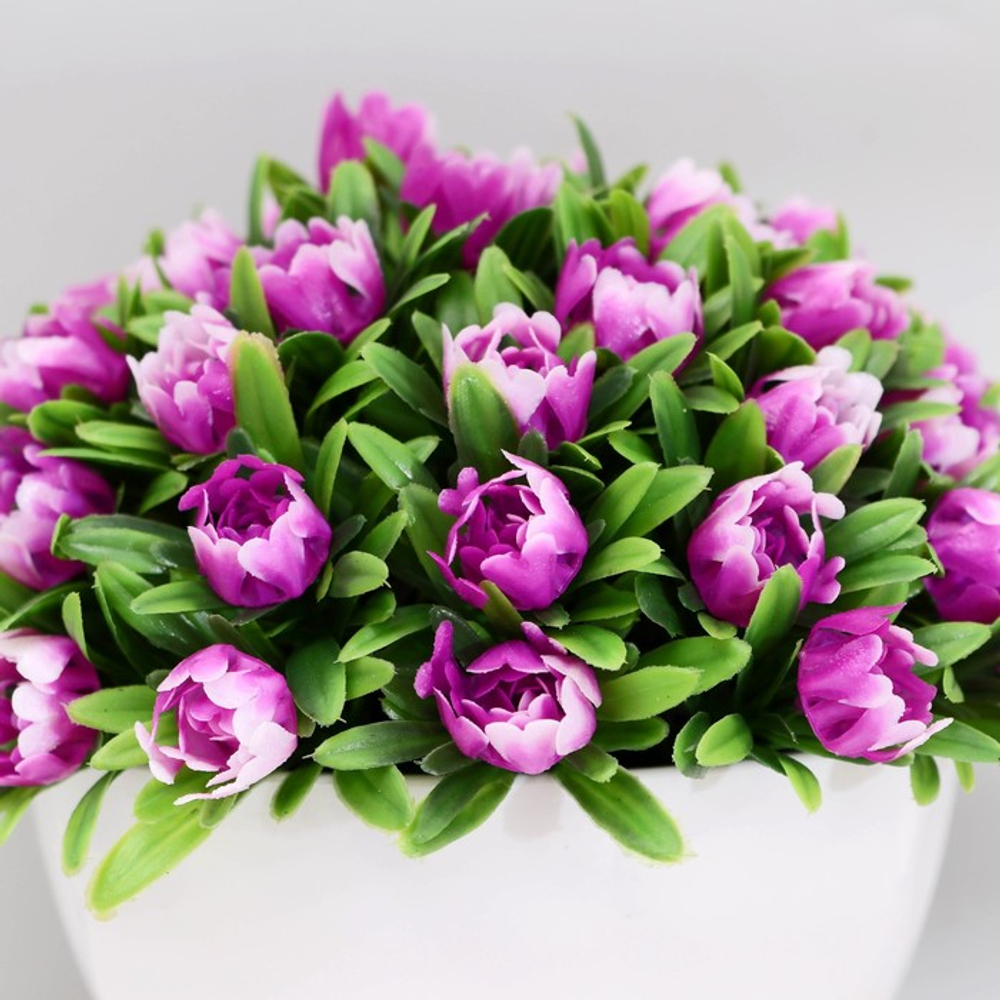 Искусственный цветок в горшке «С цветочными бутонами», 10×11 см, МИКС