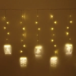 Гирлянда для дома БАХРОМА ш2,0м* в90/70см 36 ламп LED «3D Новый год»,8 реж., с пультом Д/У, IP-20, Теплый белый (USB)