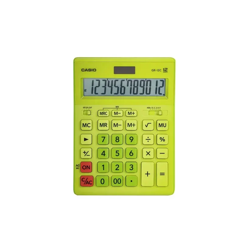 Калькулятор CASIO 12 р., САЛАТОВЫЙ, GR-12C-GN-W-EP