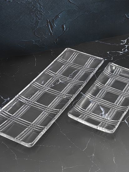 Блюдо прямоугольное стеклянное 41,5х15 см.