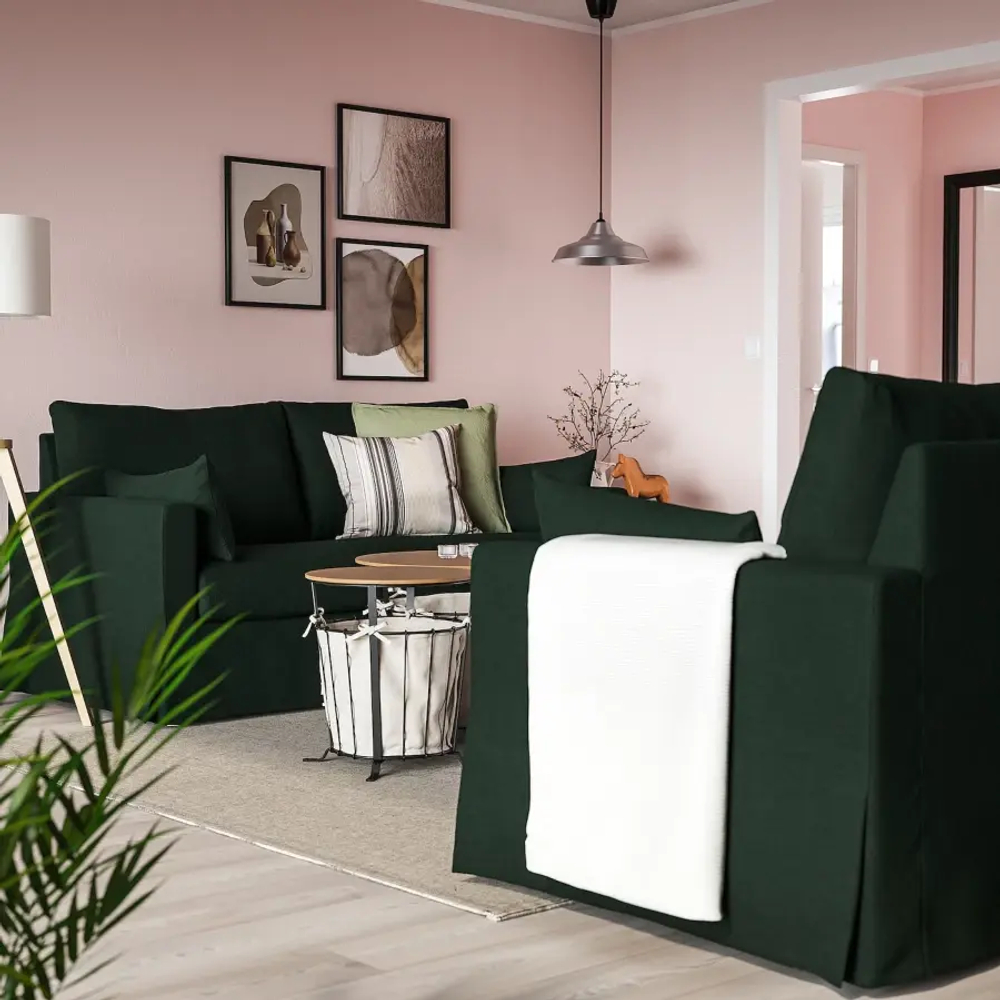 Диван 2-местный - IKEA HYLTARP/ХИЛТАРП ИКЕА, темно-зеленый