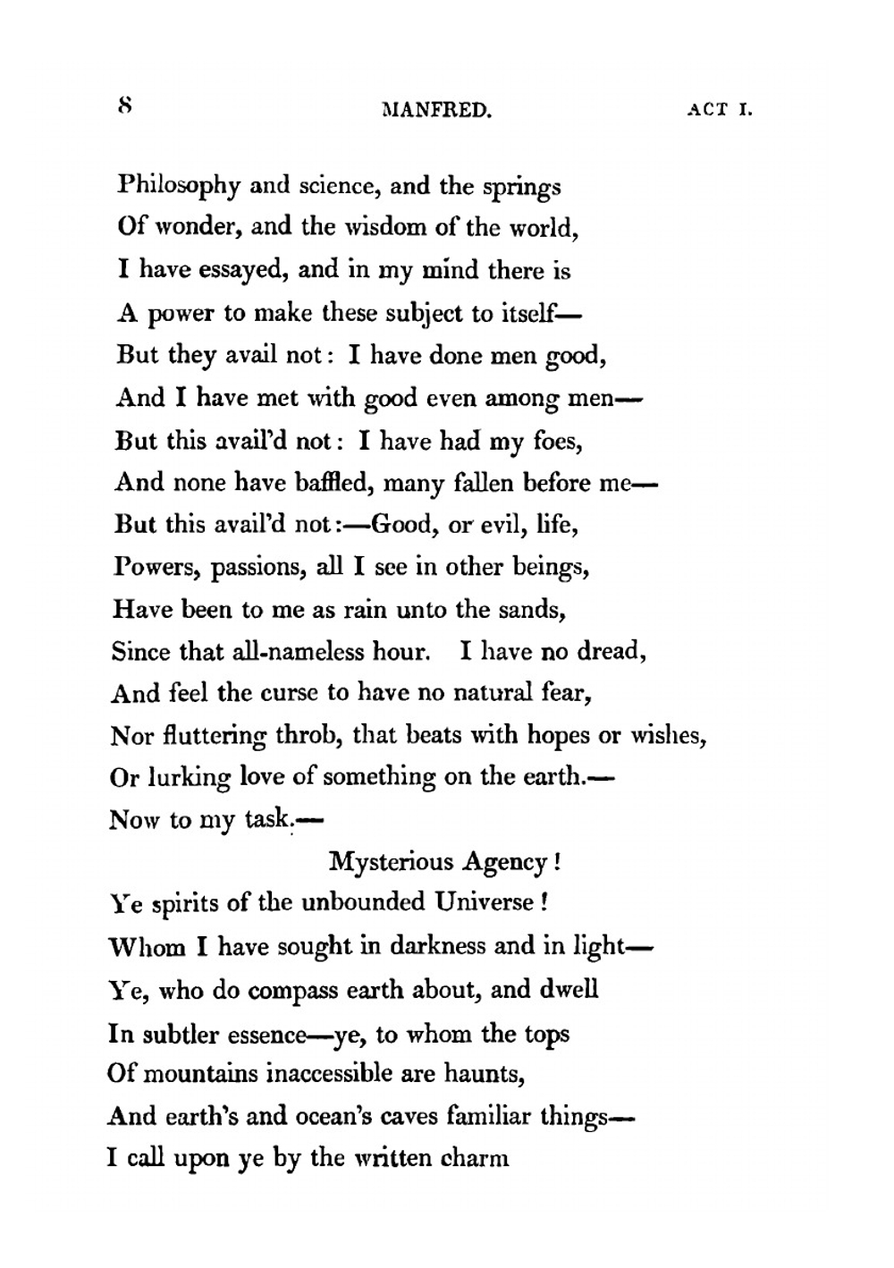 Manfred. A Dramatic Poem | George Gordon Byron
