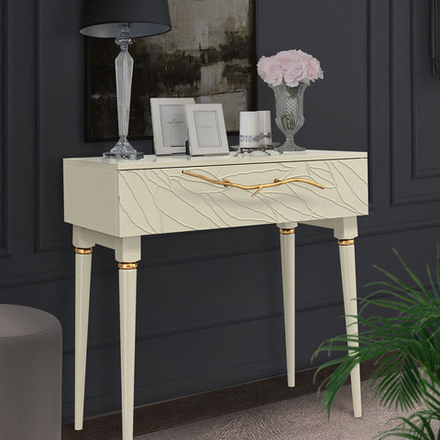 Консоль Арт Колор leaves Классик Голд Серый шелк