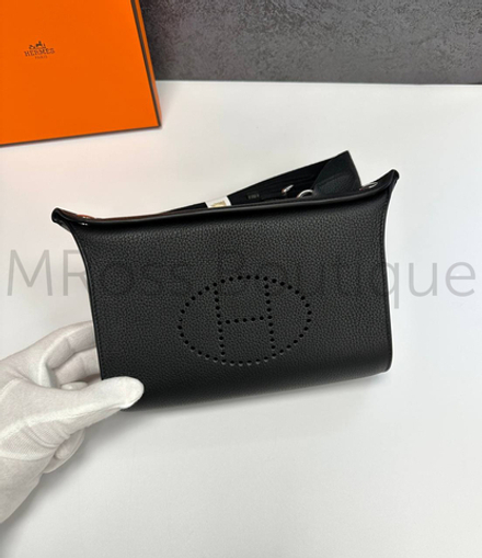 Черная мужская сумка мессенджер Hermes Videpoches