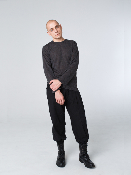 Лонгслив унисекс "Серость". Серый меланж