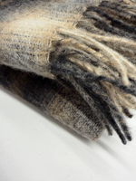 Купон альпака с мохером, шерстью и п/а в песочно-коричневую клетку