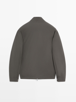 Massimo Dutti Куртка из эластичной ткани с двойной молнией, зеленый