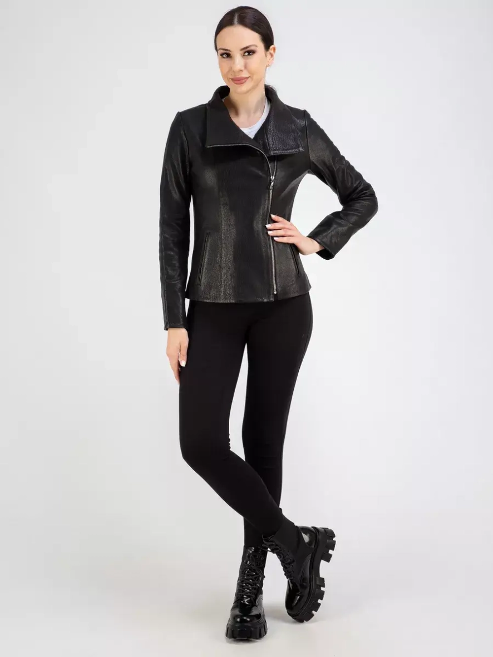 Кожаная куртка демисезонная косуха