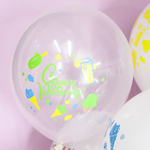 Воздушные шары Волна Веселья с рисунком С Днем Рождения летний микс, 25 шт. размер 12" #711467