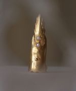 Кольцо палец с жемчугом, позолота