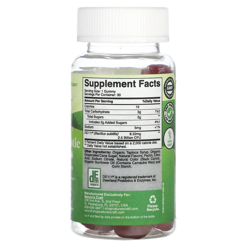 Nature's Craft, Жевательные таблетки с пробиотиками для детей, клубника, 8,33 мг (2,5 млрд КОЕ), 30 жевательных таблеток