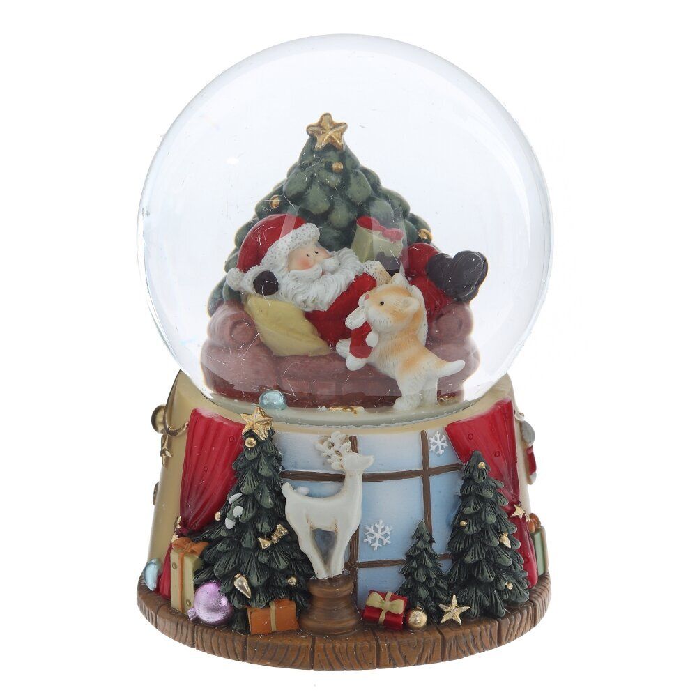 GAEM Фигурка декоративная "Дед Мороз" в стекл шаре (муз), D 10 см, L10 W10 H14 см