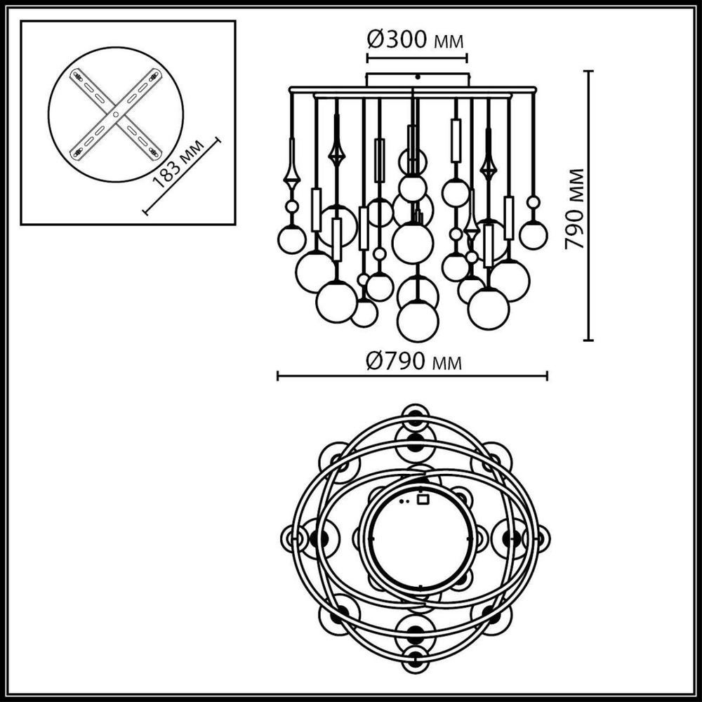 5457/21C ODL_EX Люстра потолочная 20*G9*5W + LED 20W 2500K MODERN