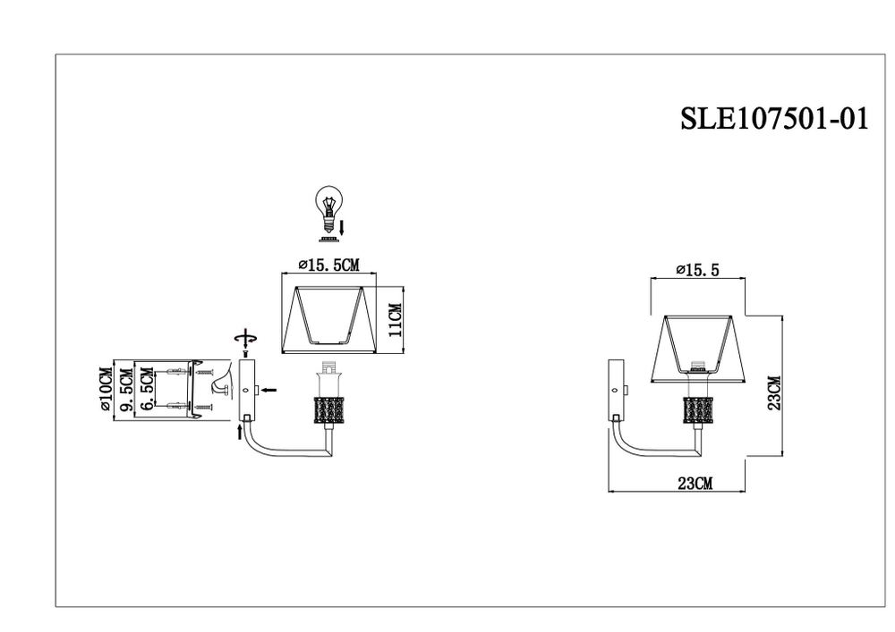 SLE107501-01 Светильник настенный Золотистый/Шампань E14 1*40W