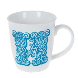 Кружка фарфоровая "Алфавит" v=360мл. (10видов) (min12) (транспортная упаковка)