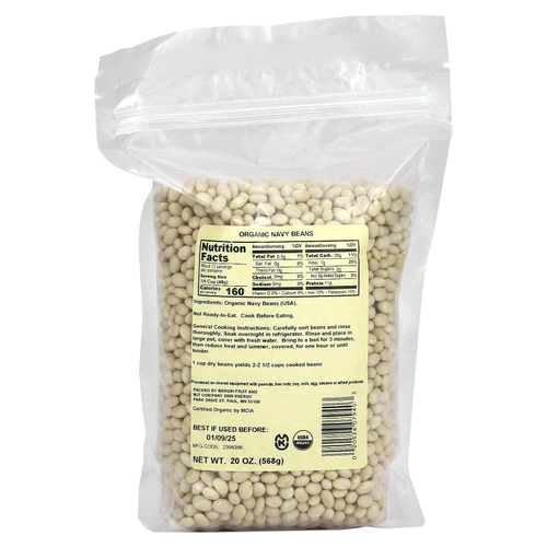 Bergin Fruit and Nut Company, Органические военно-морские бобы, 568 г (20 унций)