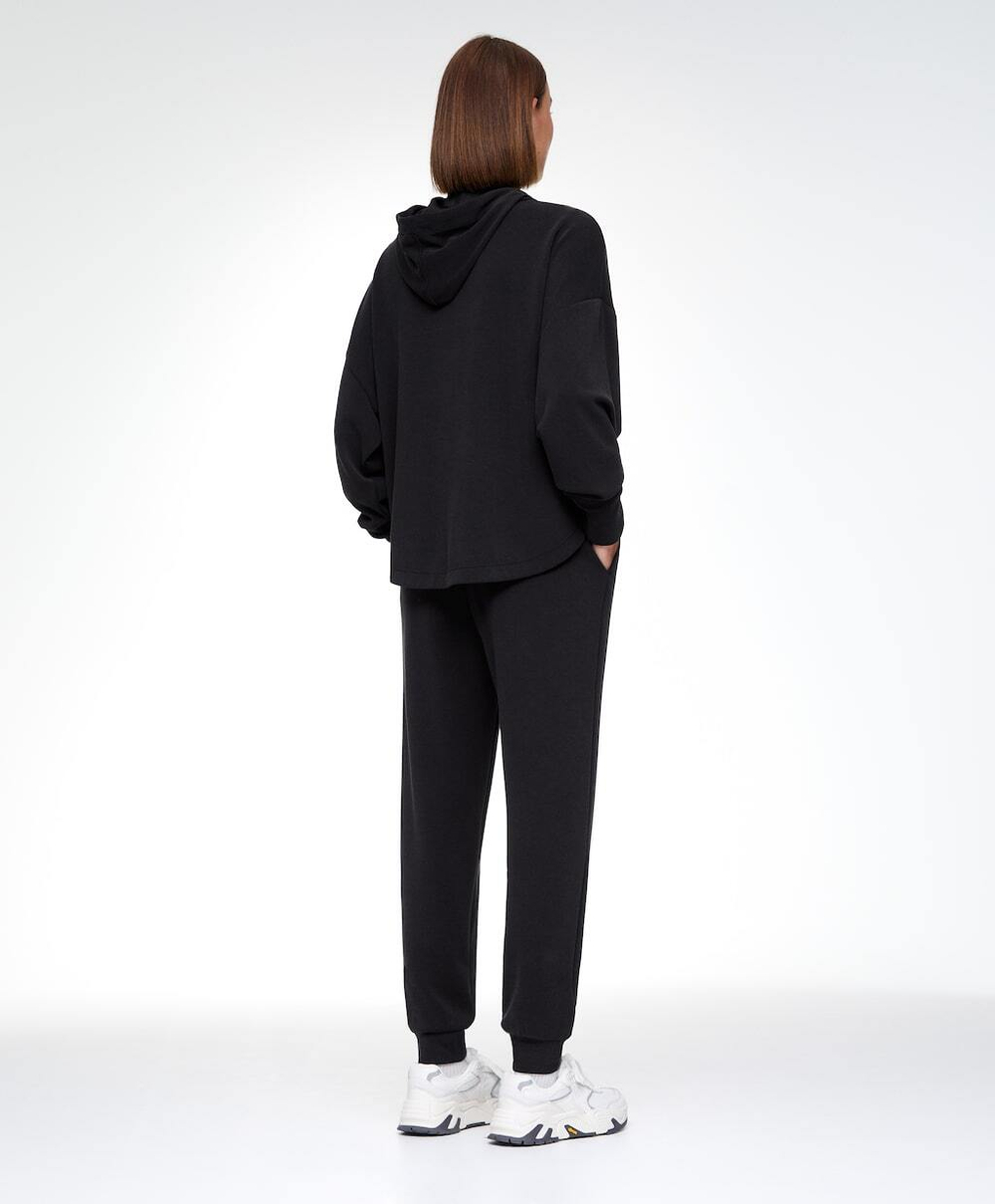 Oysho Толстовка из мягкого модала с застежкой-молнией, черный