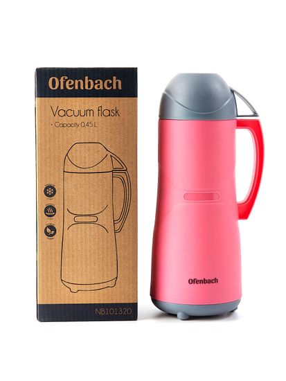 Термос 450 мл. пластиковый со стеклянной колбой Ofenbach NB 101320