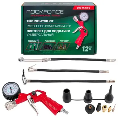 Пистолет для подкачки универсальный (с набором 12пр.) RockFORCE RF-8031K12-G