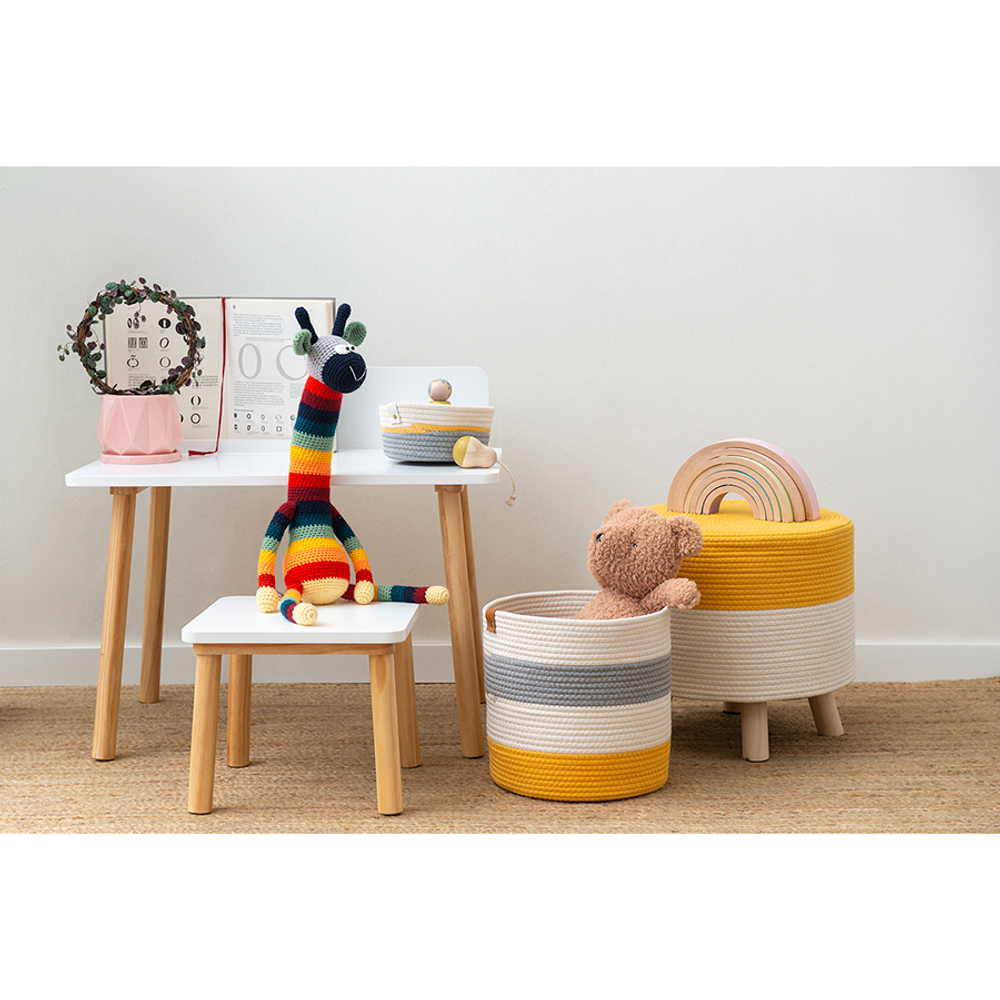 Корзина для хранения Bergenson Bjorn Lucy 21х10см бежевая/серая