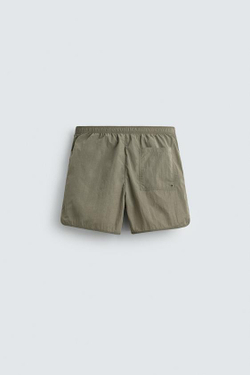 ZARA КОРОТКИЕ ШОРТЫ ИЗ ВЫСОКОТЕХНОЛОГИЧНОЙ ТКАНИ, ЗЕЛЕНЫЙ/СЕРЫЙ