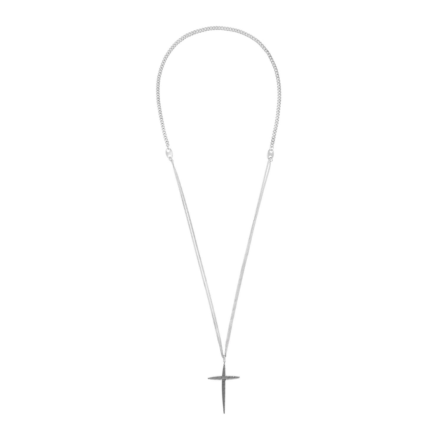 Колье Silver Futuristic Cross With Chain