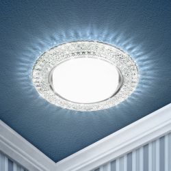 Светильник встраиваемый cо светодиодной подсветкой ЭРА DK LD26 SL/WH под лампу GX53 прозрачный