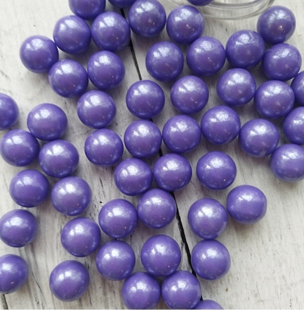 Посыпка жемчуг сахарный Сиреневый 10мм 50 гр.