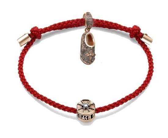 Браслет с позолоченным тапочком Спиридона и бусиной Спаси и Сохрани